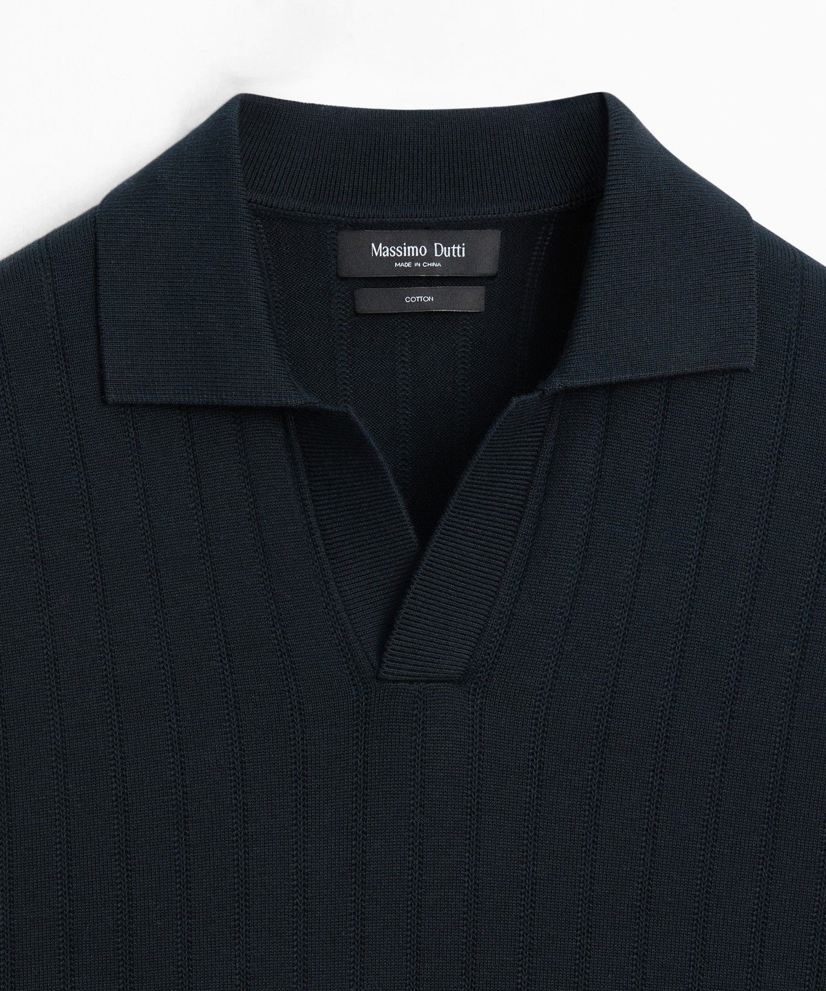 마시모두띠(MASSIMO DUTTI) 100% 코튼 니트 폴로 스웨터
