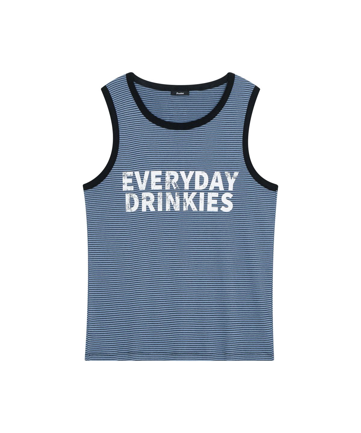 드렁크텍스트(DRUNKTXT) [Drunktxt X Khaki Studio] Drinkies Stripe Tank Top [Sky Blue]