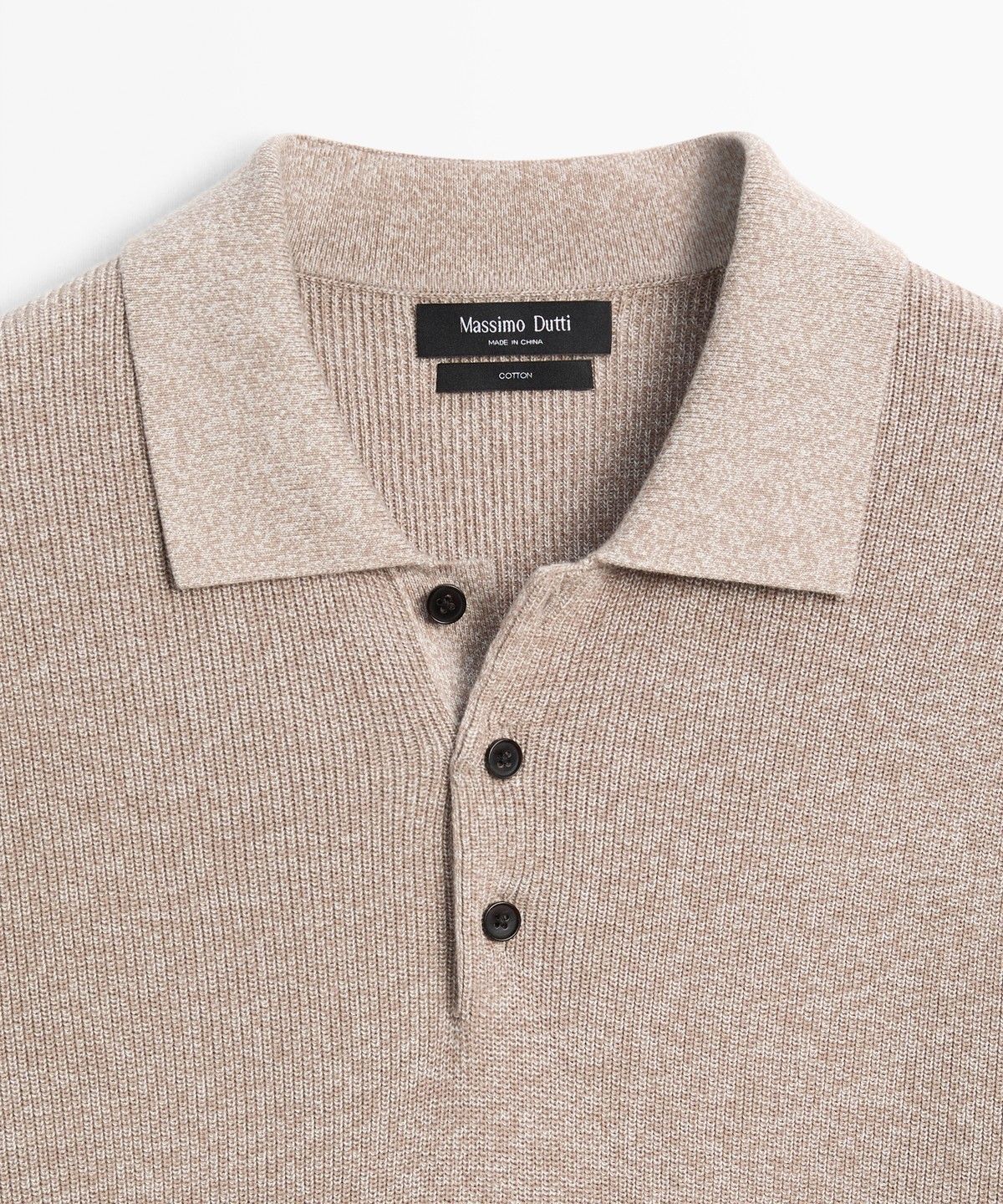 마시모두띠(MASSIMO DUTTI) 100% 코튼 멀린 얀 니트 폴로 스웨터