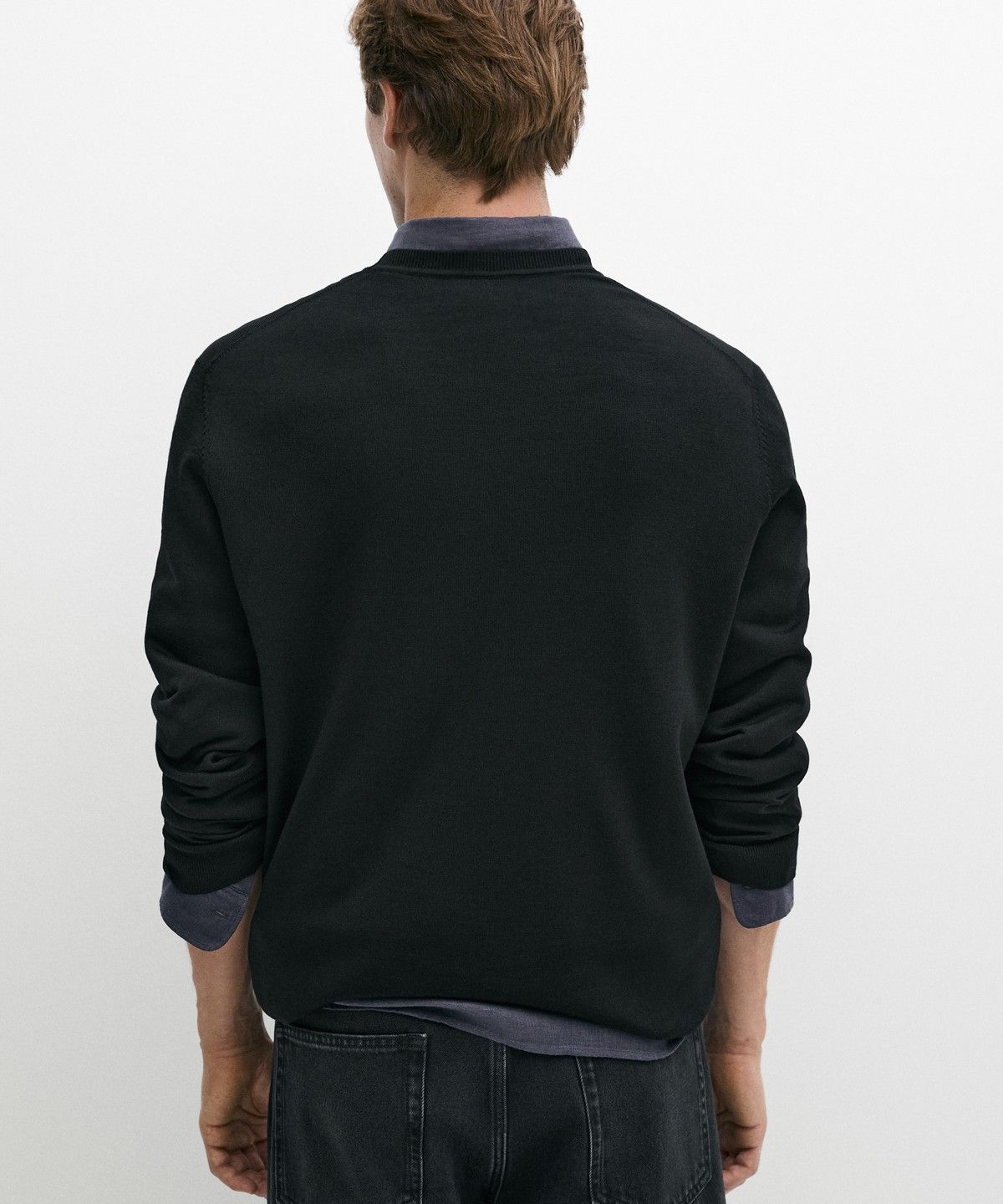 마시모두띠(MASSIMO DUTTI) 100% 메리노 울 라운드넥 니트 스웨터