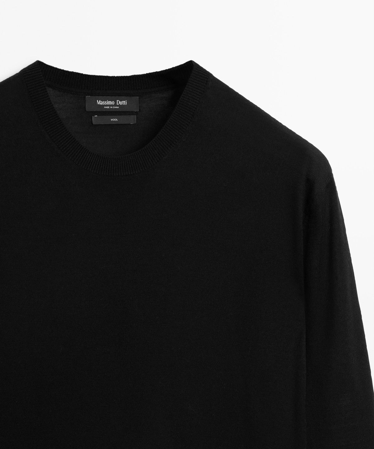 마시모두띠(MASSIMO DUTTI) 100% 메리노 울 라운드넥 니트 스웨터