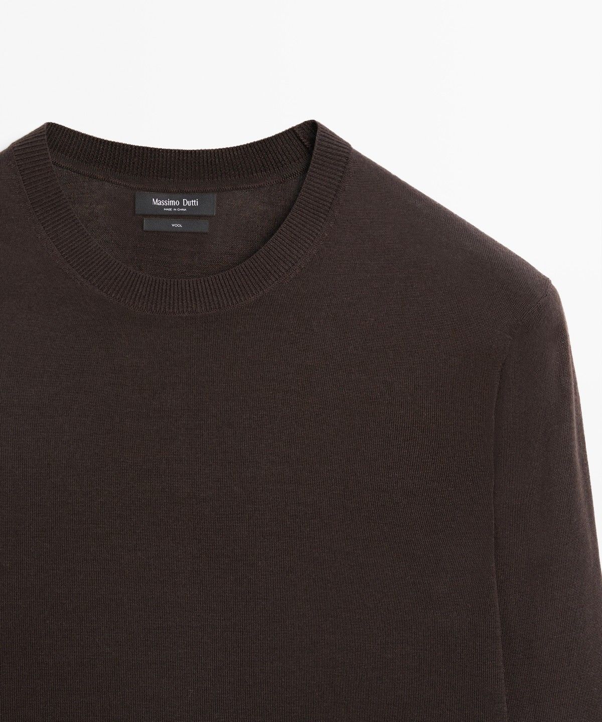 마시모두띠(MASSIMO DUTTI) 100% 메리노 울 라운드넥 니트 스웨터