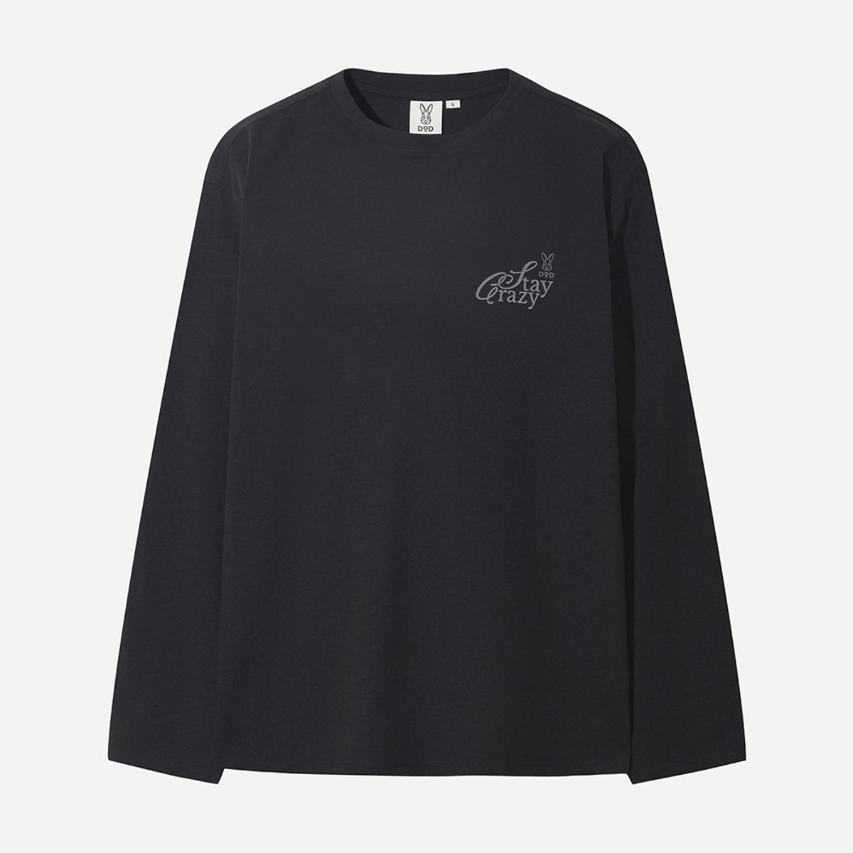 디오디(DOD) 레터링 그래픽 긴팔티셔츠(BLACK)