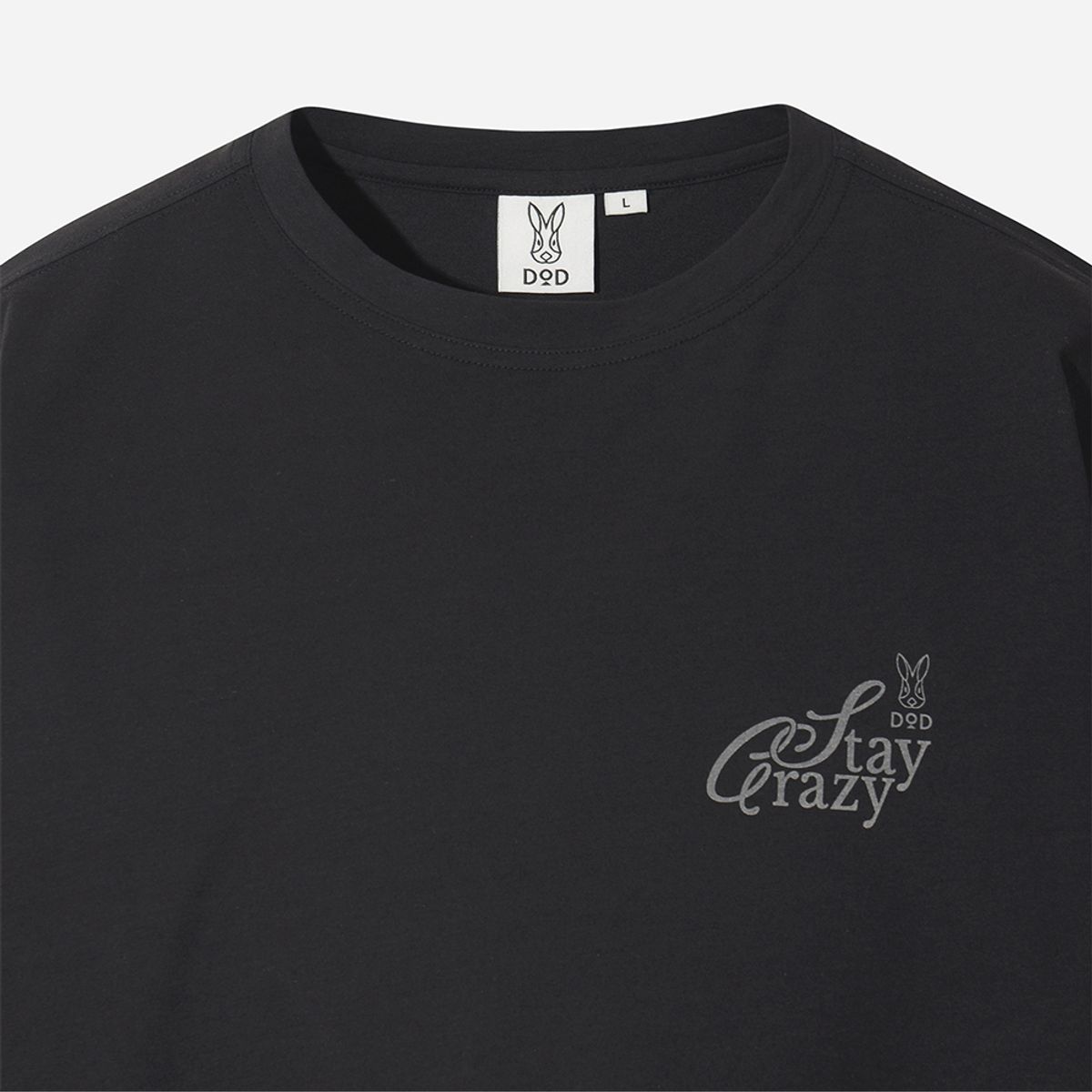 디오디(DOD) 레터링 그래픽 긴팔티셔츠(BLACK)