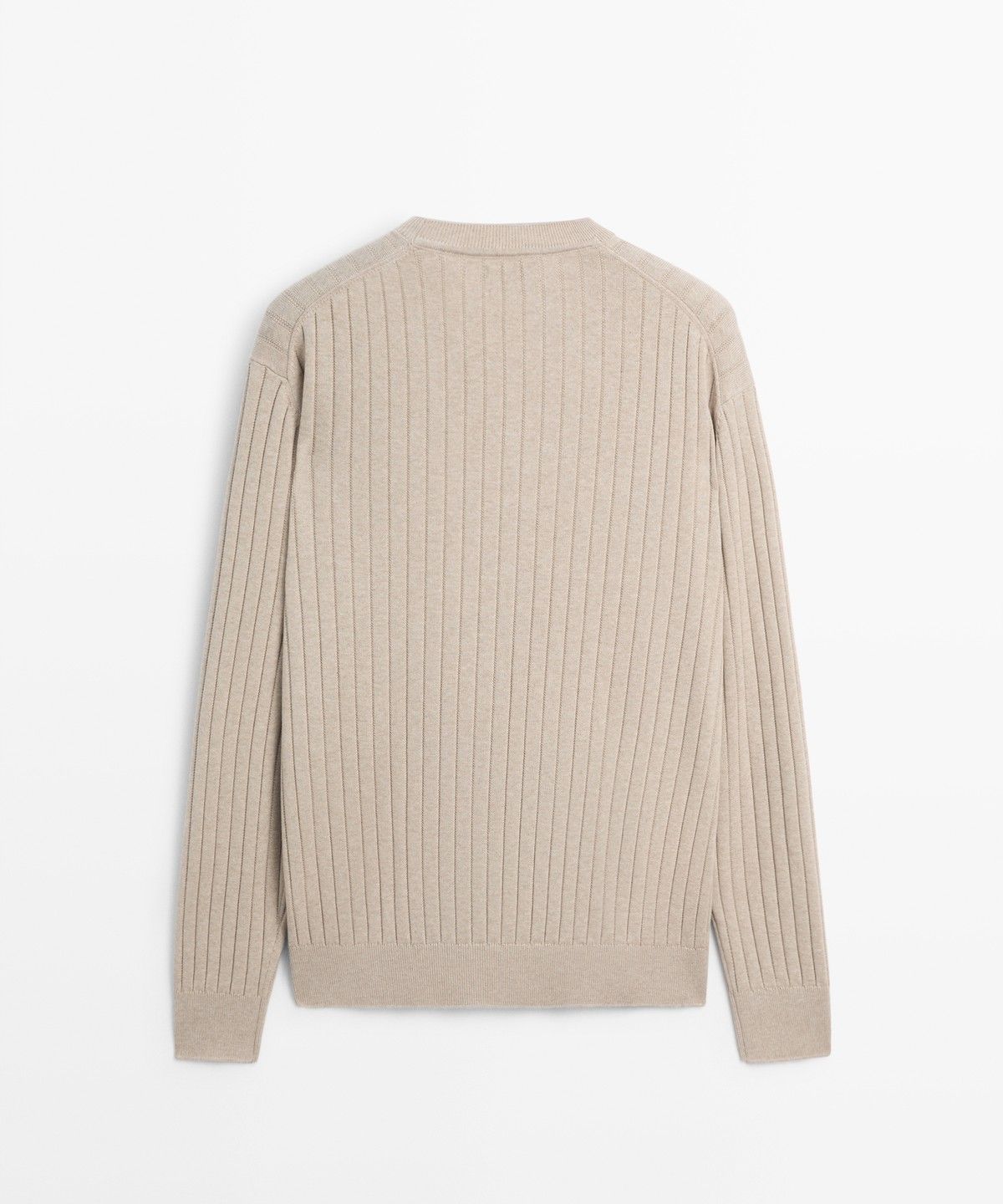 마시모두띠(MASSIMO DUTTI) 100% 코튼 리브드 니트 스웨터