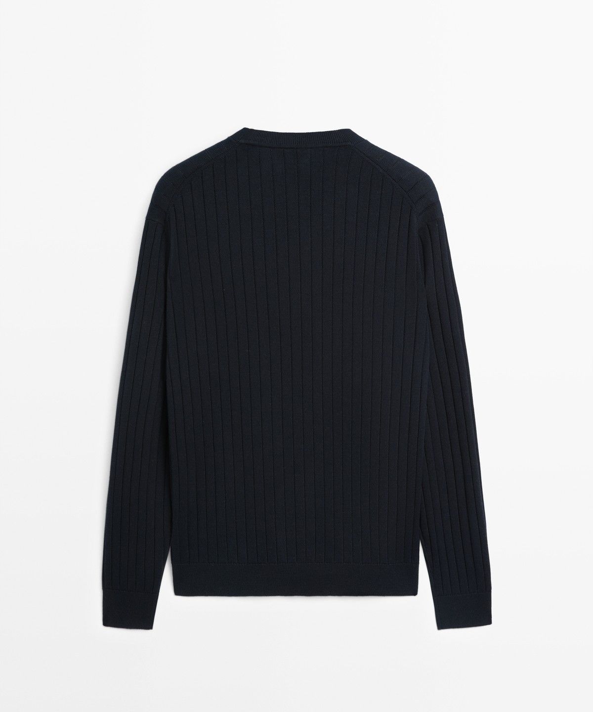 마시모두띠(MASSIMO DUTTI) 100% 코튼 리브드 니트 스웨터