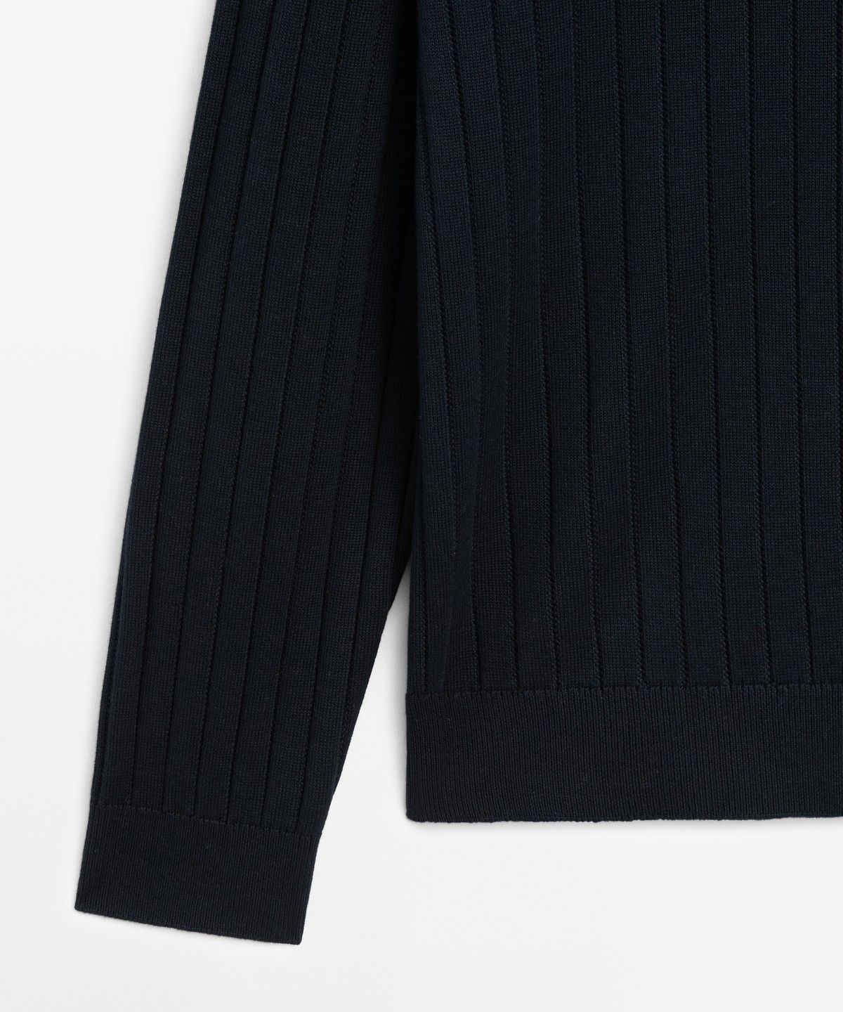 마시모두띠(MASSIMO DUTTI) 100% 코튼 리브드 니트 스웨터