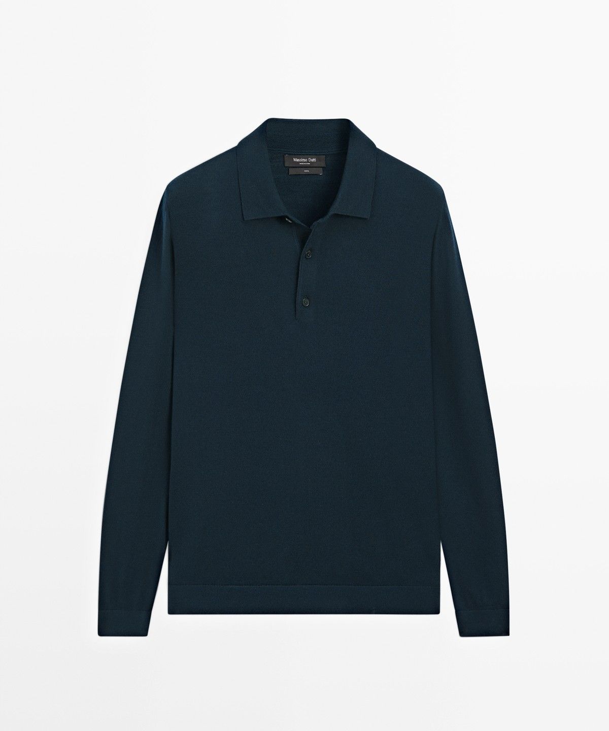 마시모두띠(MASSIMO DUTTI) 100% 메리노 울 니트 폴로 스웨터