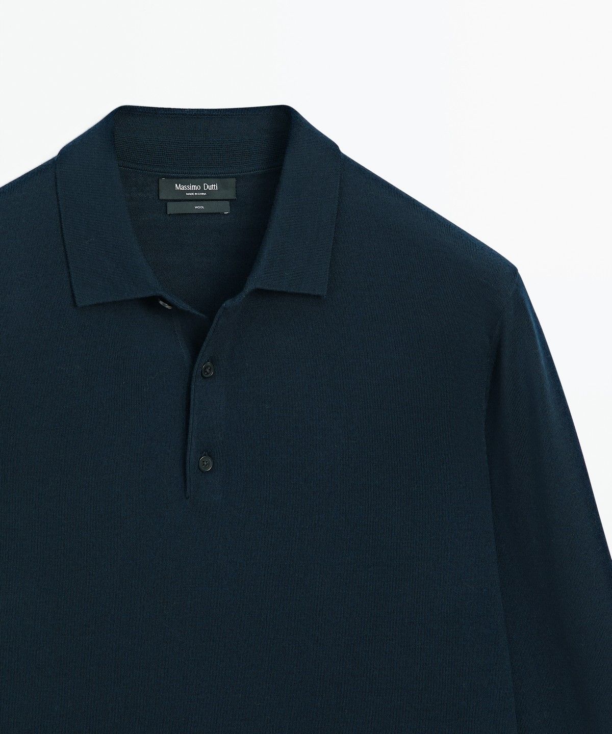 마시모두띠(MASSIMO DUTTI) 100% 메리노 울 니트 폴로 스웨터