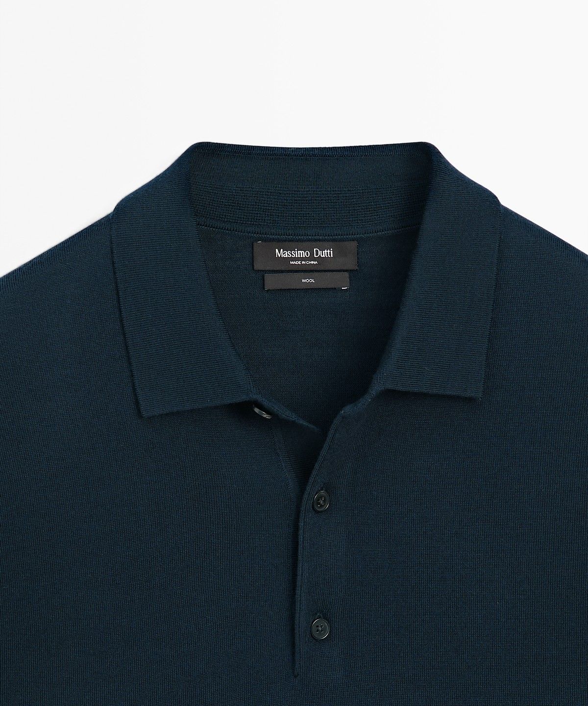 마시모두띠(MASSIMO DUTTI) 100% 메리노 울 니트 폴로 스웨터