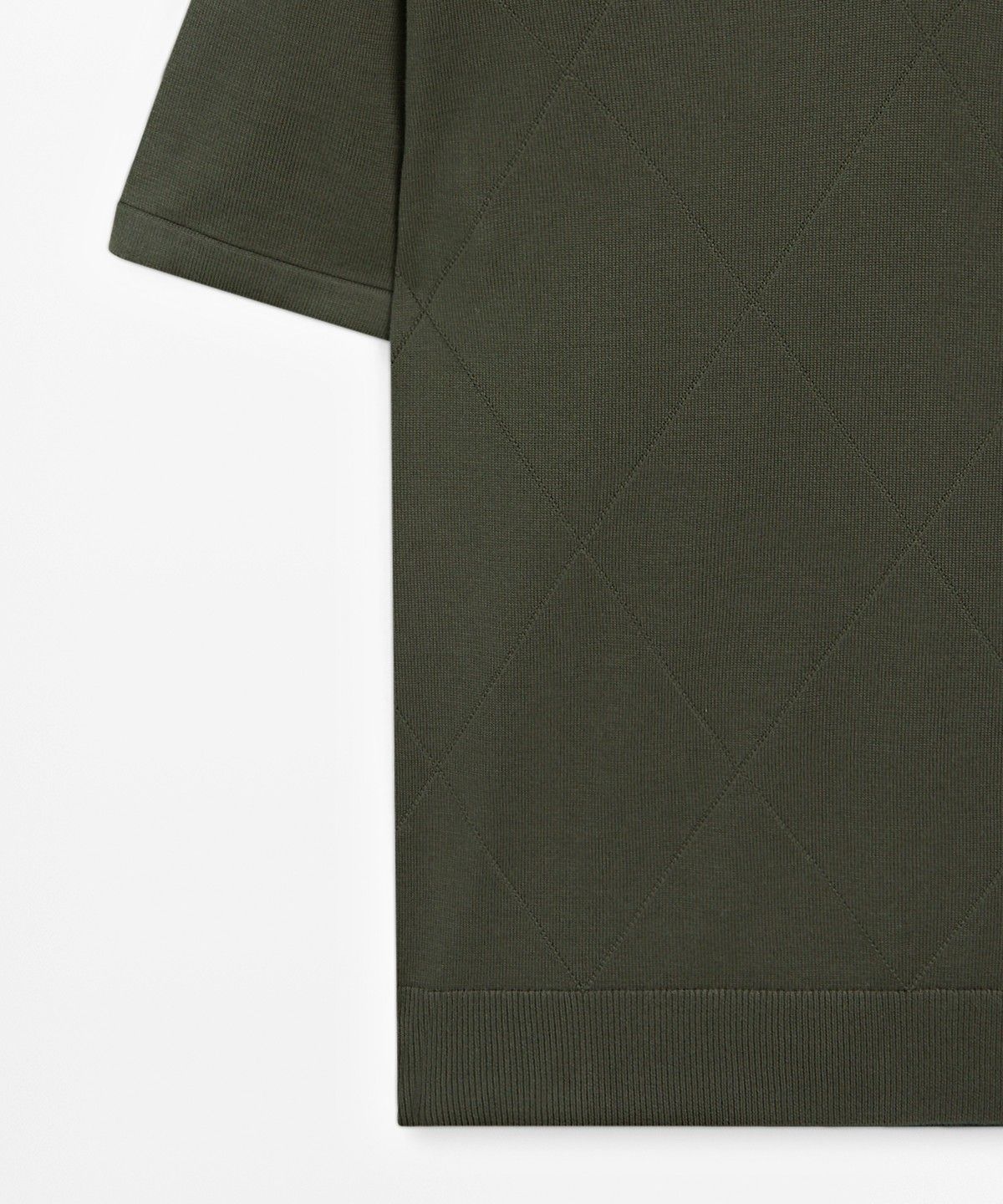 마시모두띠(MASSIMO DUTTI) 100% 코튼 인타르시아 니트 폴로 셔츠