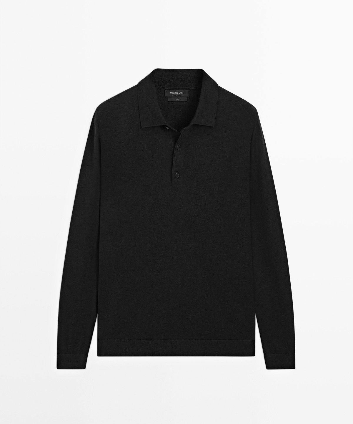 마시모두띠(MASSIMO DUTTI) 100% 메리노 울 니트 폴로 스웨터