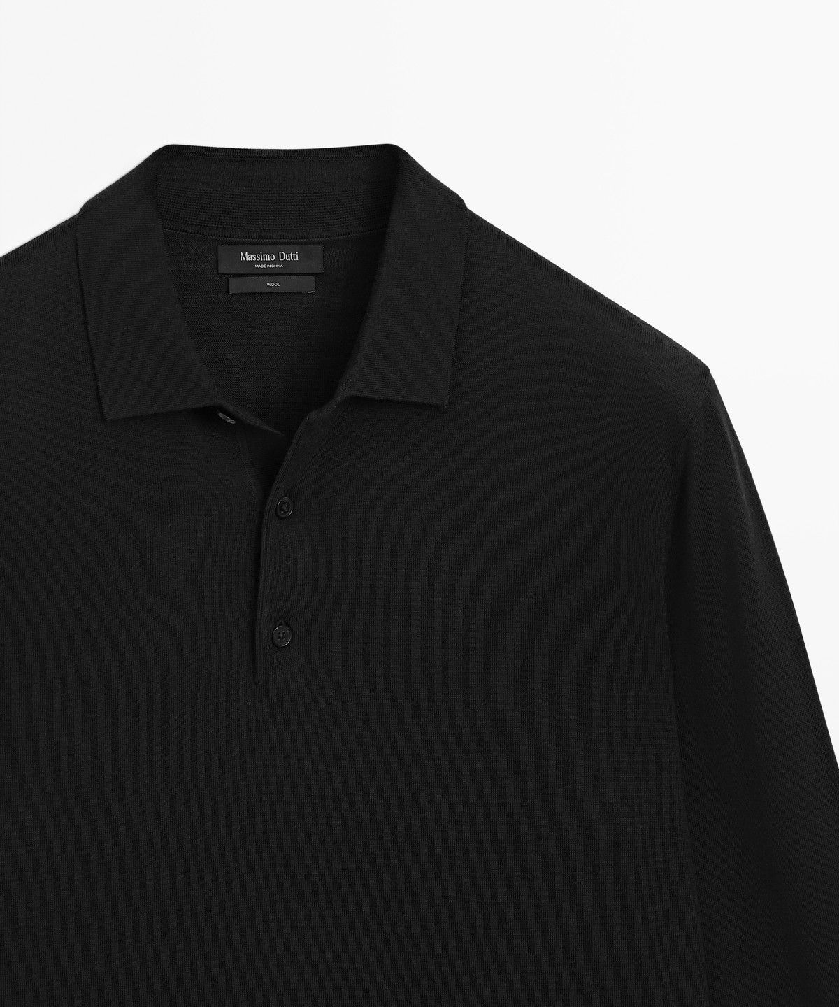 마시모두띠(MASSIMO DUTTI) 100% 메리노 울 니트 폴로 스웨터