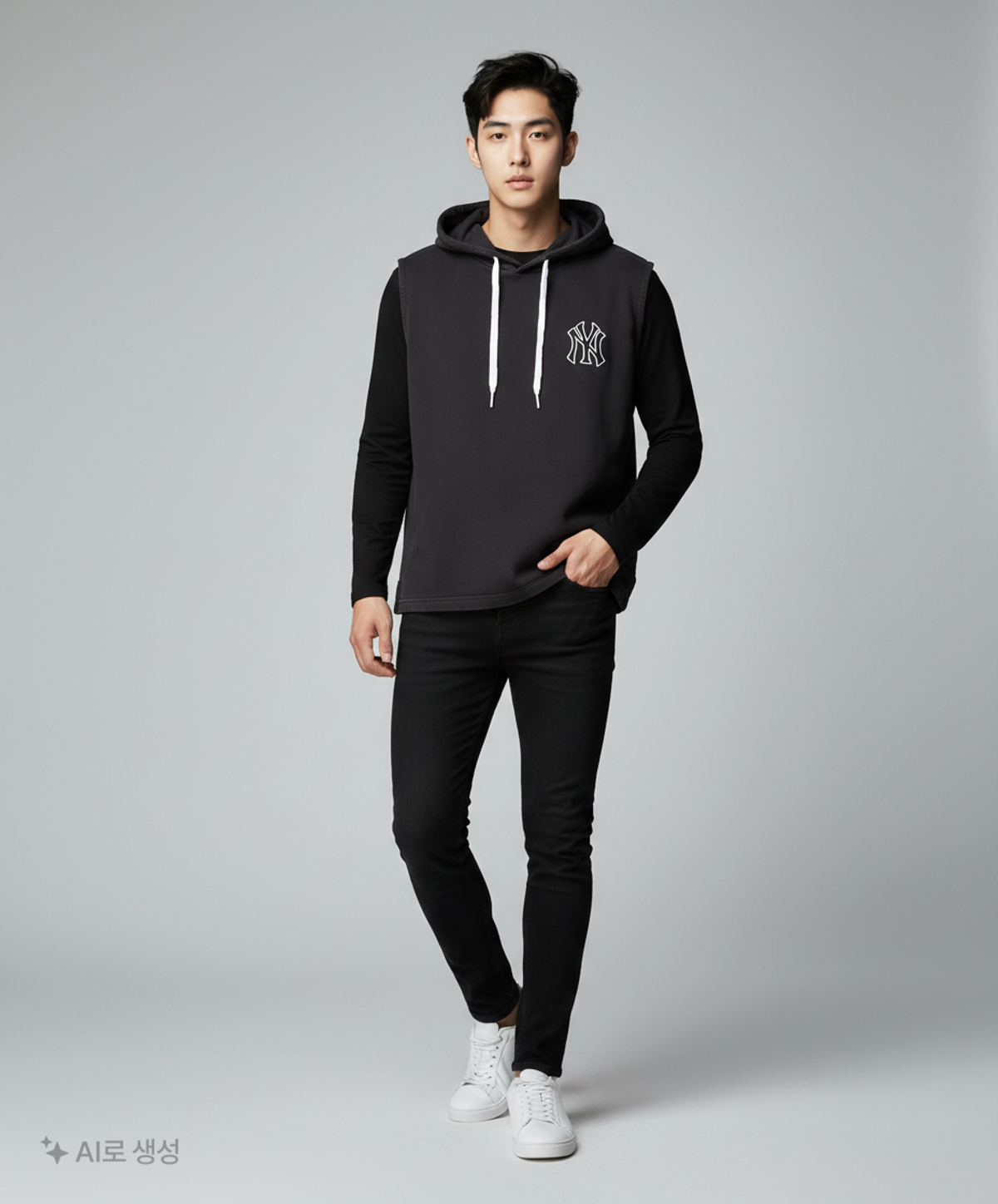 엠엘비(MLB) 남성 베이직 후드 나시 티셔츠 NY (Black) M