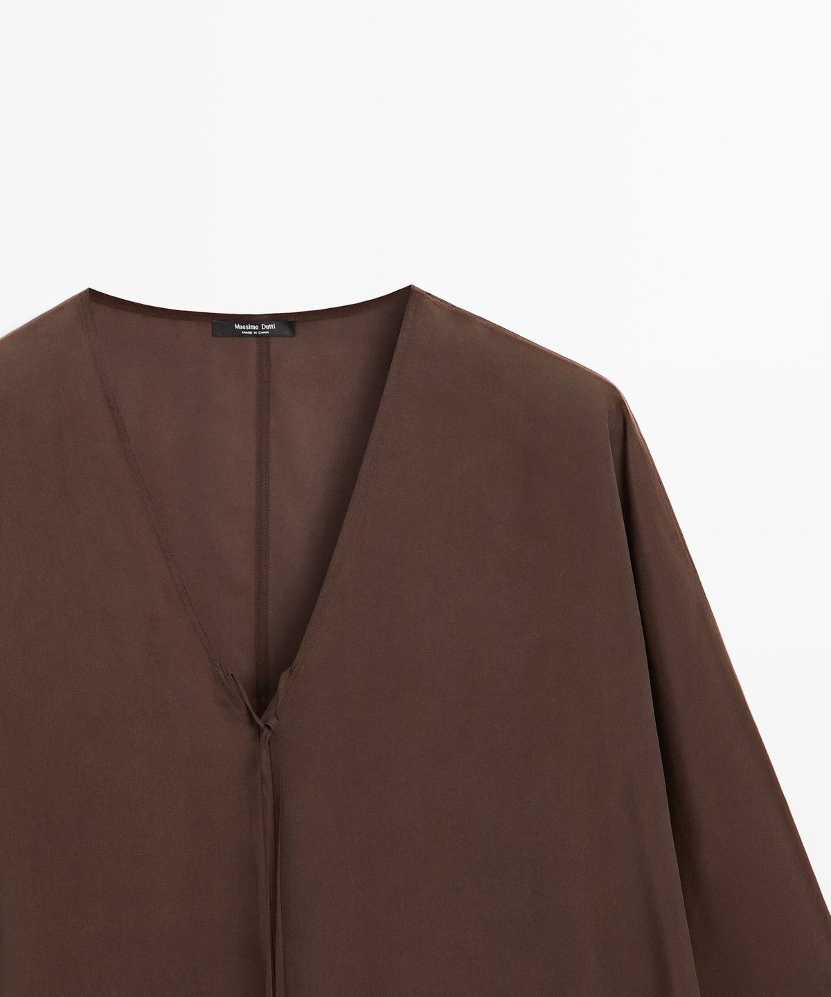 마시모두띠(MASSIMO DUTTI) 브이넥 타이 플루이드 블라우스