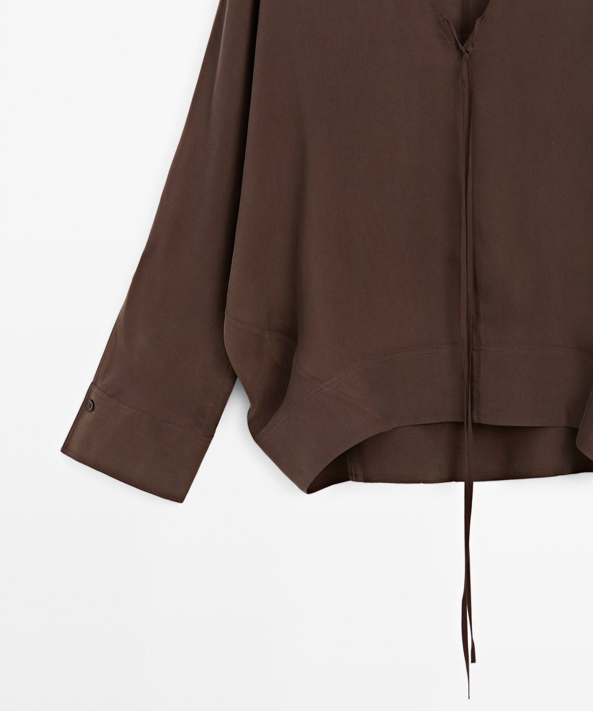 마시모두띠(MASSIMO DUTTI) 브이넥 타이 플루이드 블라우스