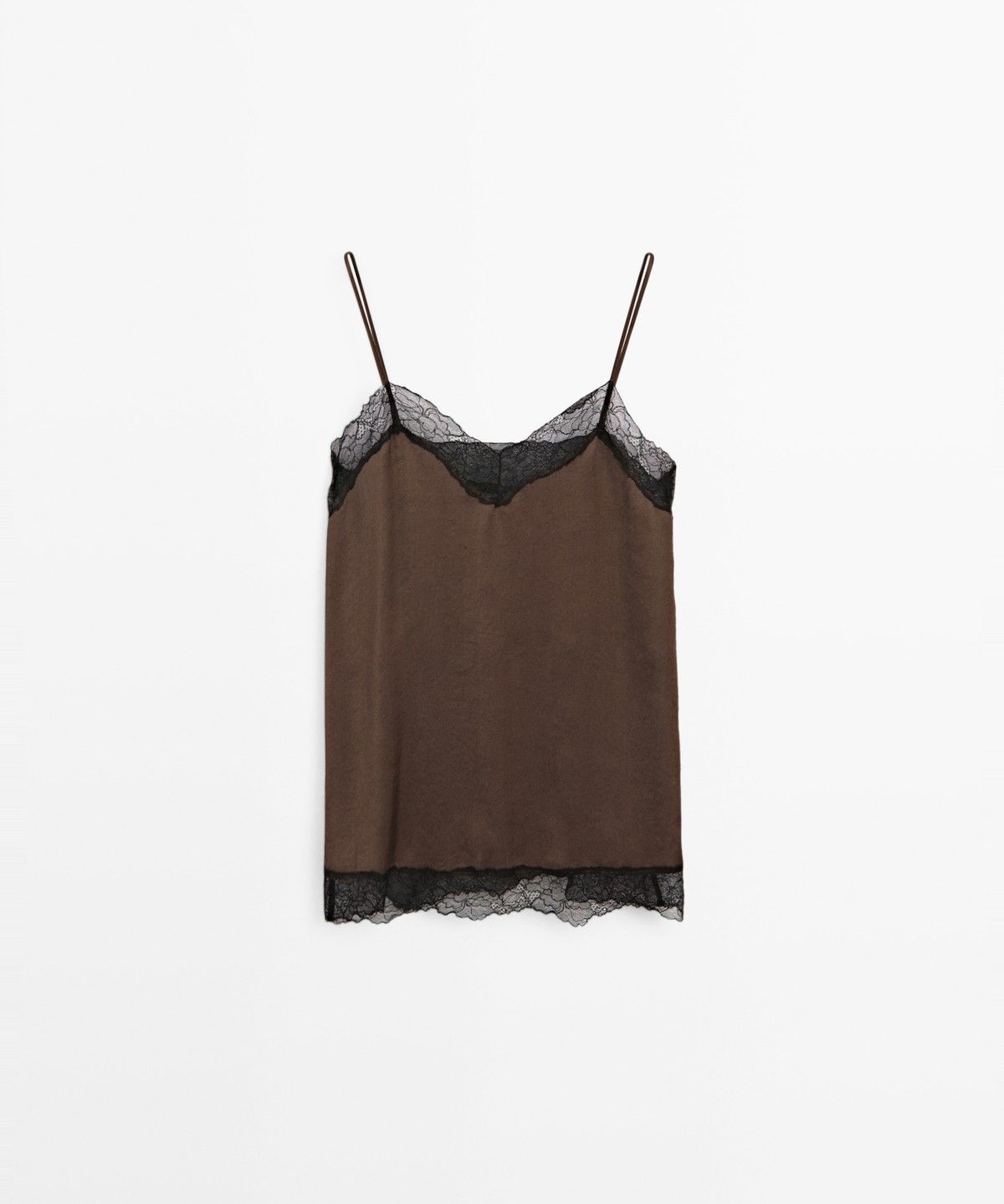 마시모두띠(MASSIMO DUTTI) 레이스 디테일 란제리 탑