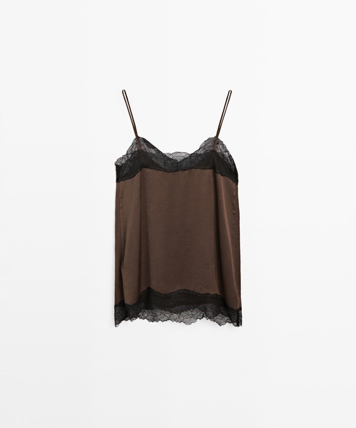 마시모두띠(MASSIMO DUTTI) 레이스 디테일 란제리 탑