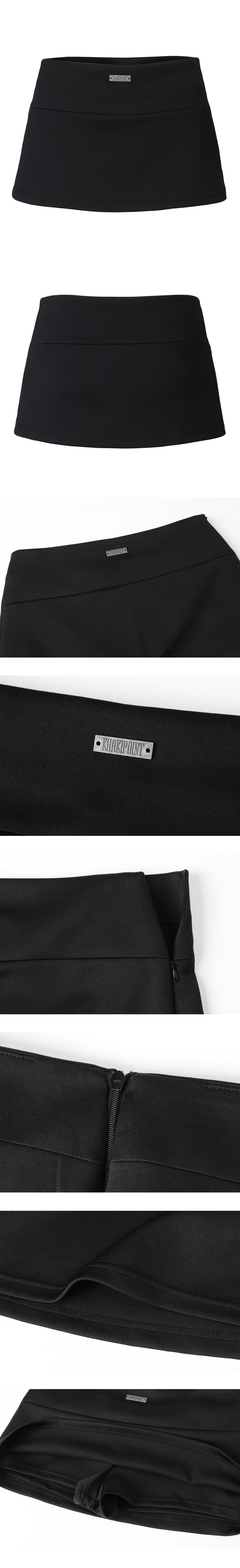 MUSINSA公式 | KHAKIPOINT Stretch Mini Skirt Pants (black)