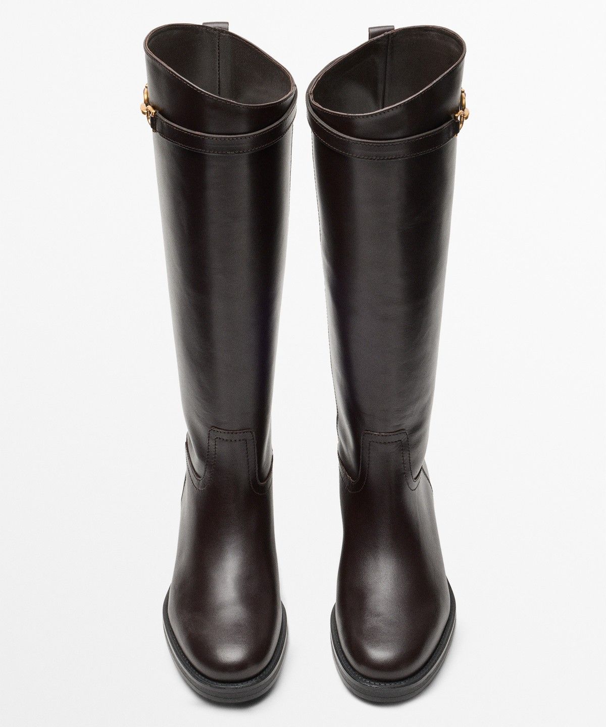 마시모두띠(MASSIMO DUTTI) 가죽 디테일 승마 부츠