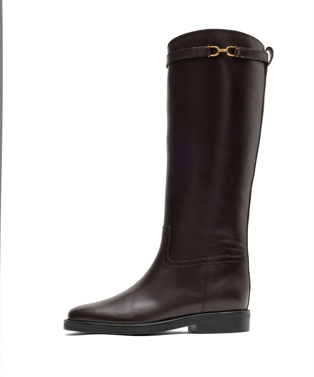 마시모두띠(MASSIMO DUTTI) 가죽 디테일 승마 부츠