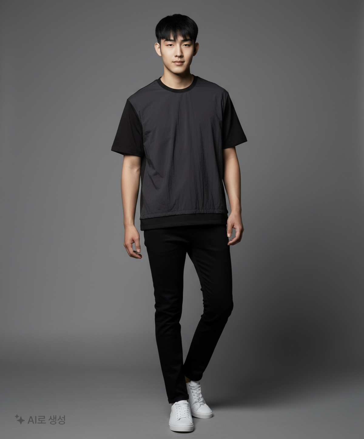 카사카사(KASAKASA) Drawstring Layered T-Shirt Black L