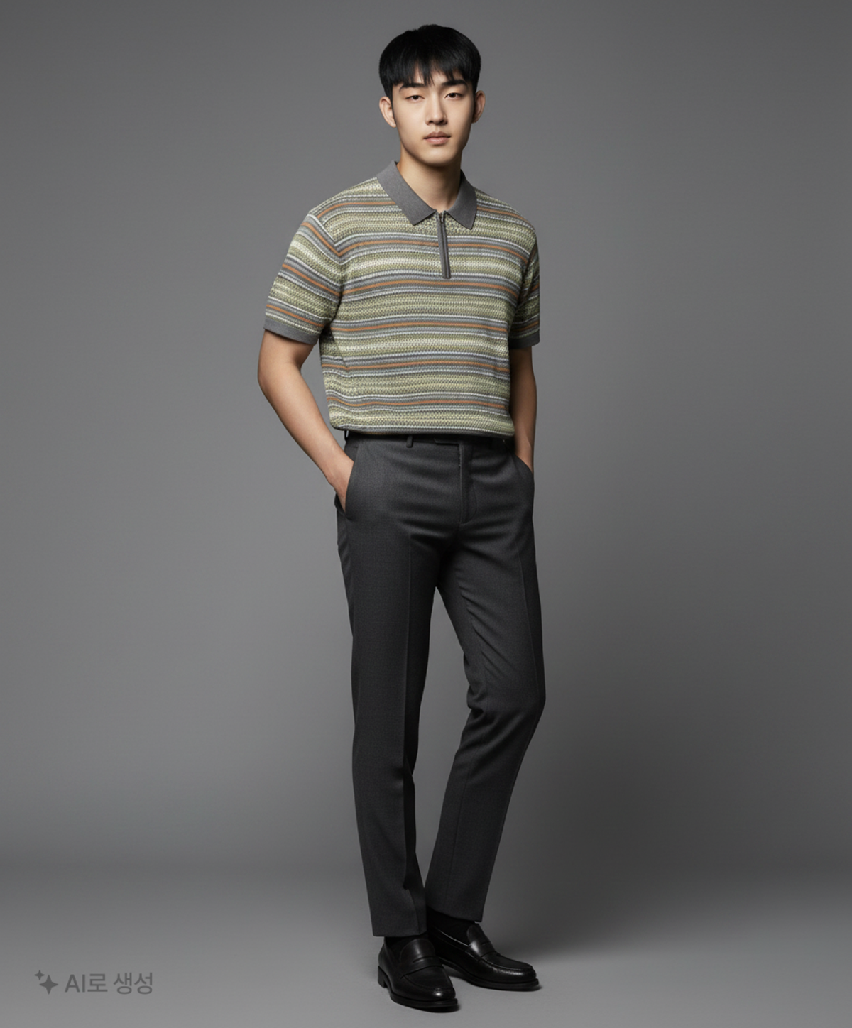 디스이즈네버댓(THISISNEVERTHAT) Striped S/S Knit Polo Ivory L