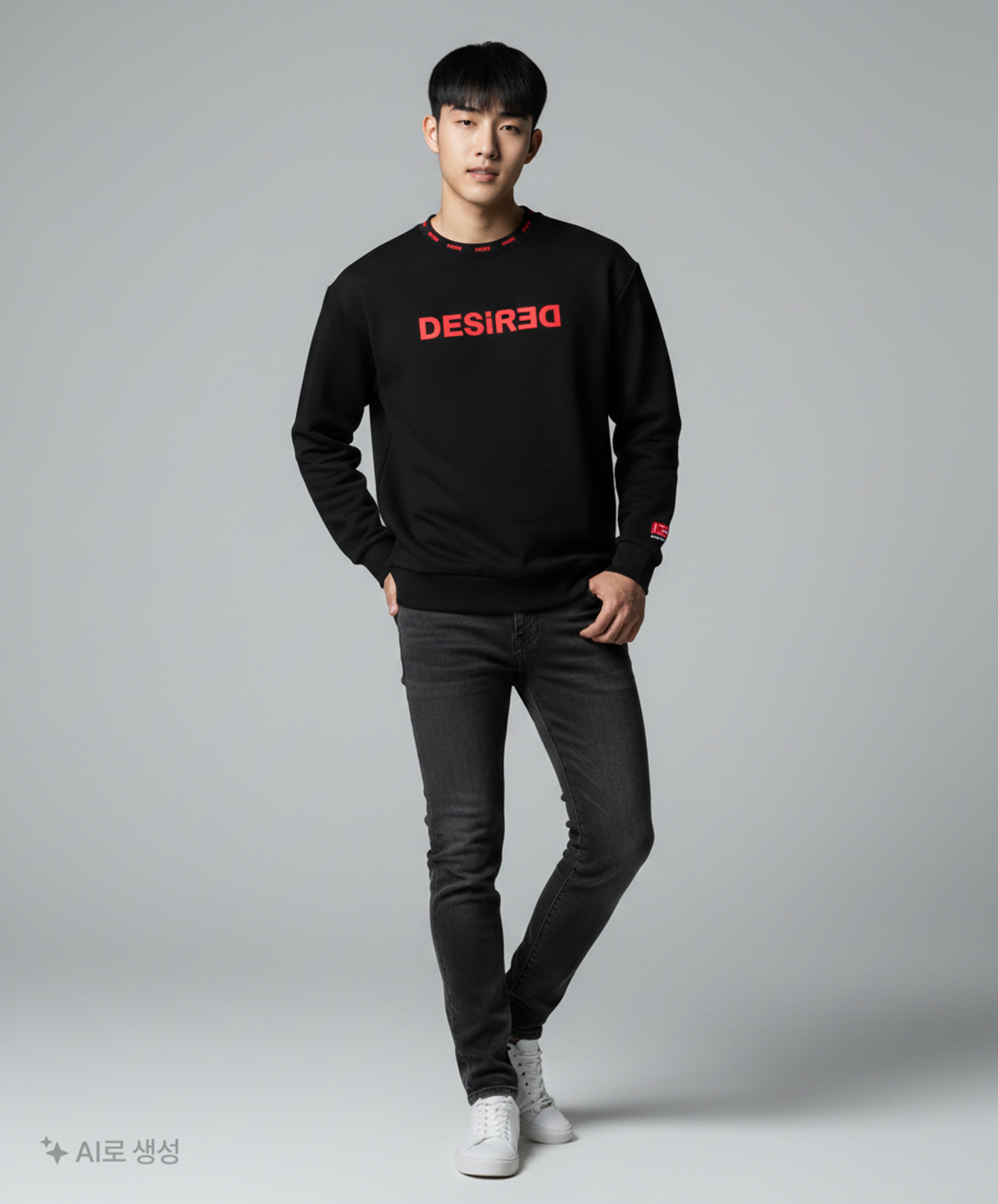 데시레드(DESIRED) [UNISEX] DESiRED LOGO CREWNECK-KFSU5101C03 M