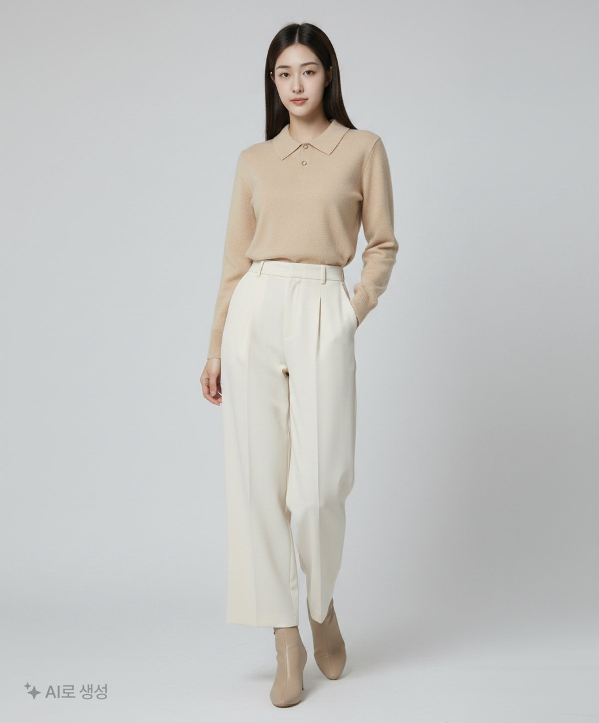 룩캐스트(LOOKAST) 아이보리 밸라 카라 니트 / IVORY BELLA COLLAR KNIT ONE