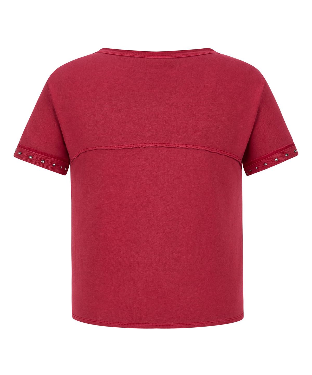 림닉(REEMNIK) NOISE INCISION LINE VINTAGE WASHING SHORT-SLEEVED T-SHIRT [RED]