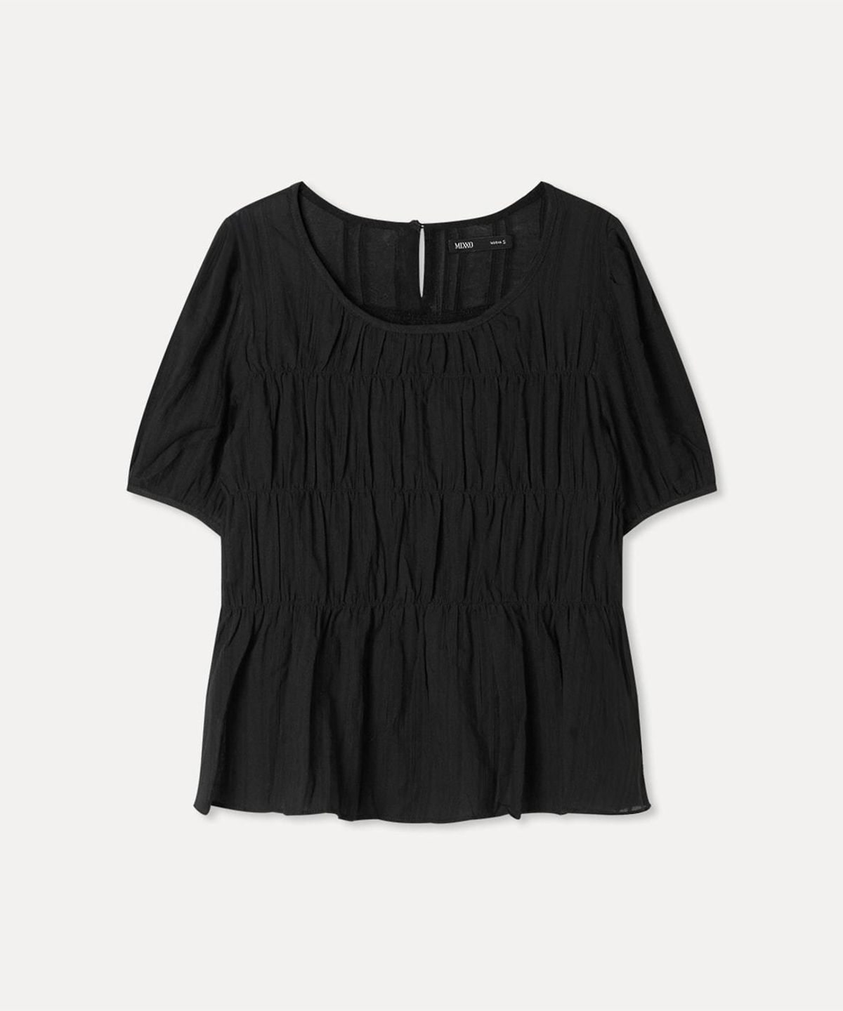 미쏘(MIXXO) 라운드넥 퍼프 블라우스_MIWBWG916G