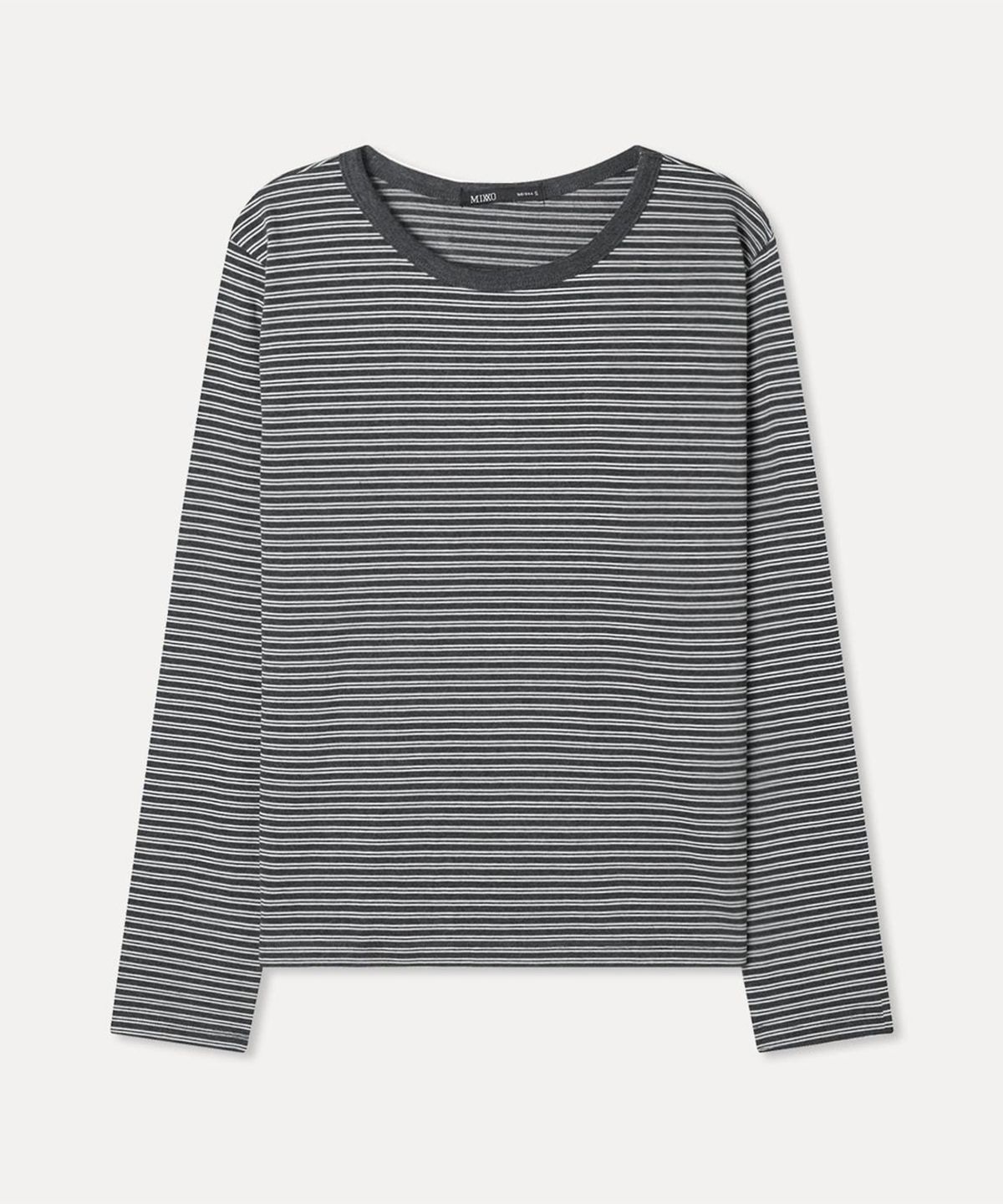 미쏘(MIXXO) 스트라이프 라운드넥 티셔츠_MIWLWG904A
