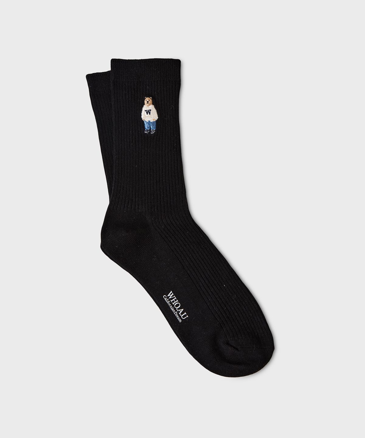 후아유(WHO.A.U) Steve Embroidery Socks / WHAYG4911A