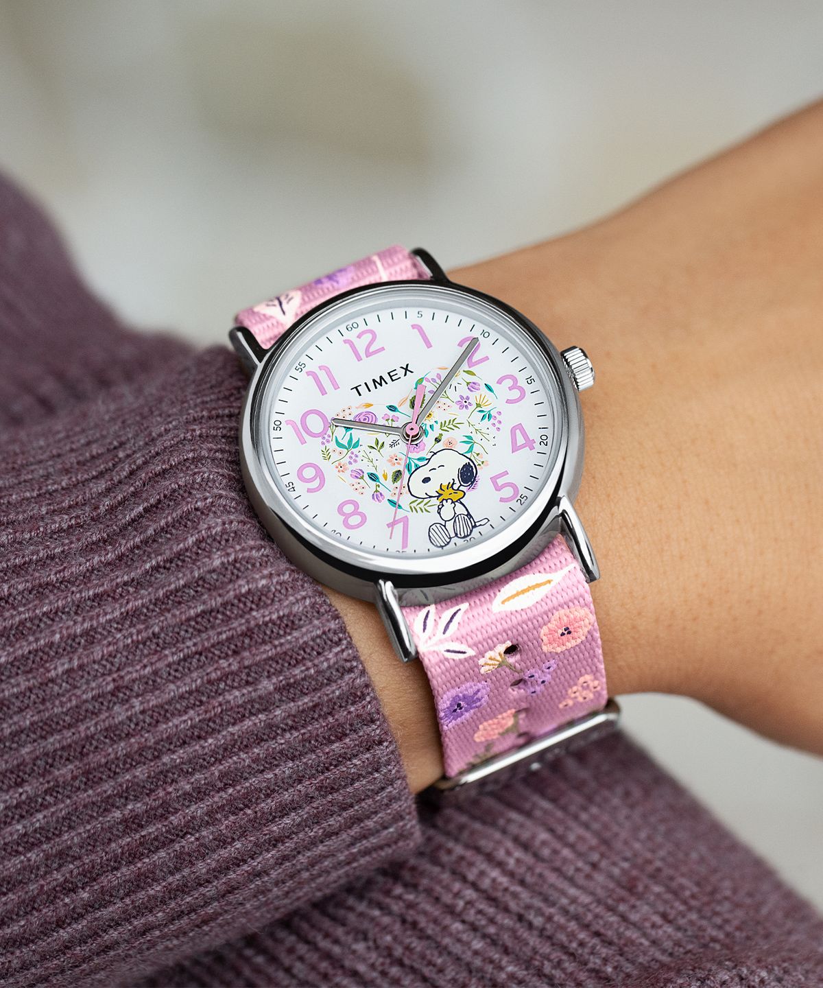 타이맥스(TIMEX) 타이맥스 x 피너츠 위켄더 스누피 인 블룸 귀여운시계 38mm