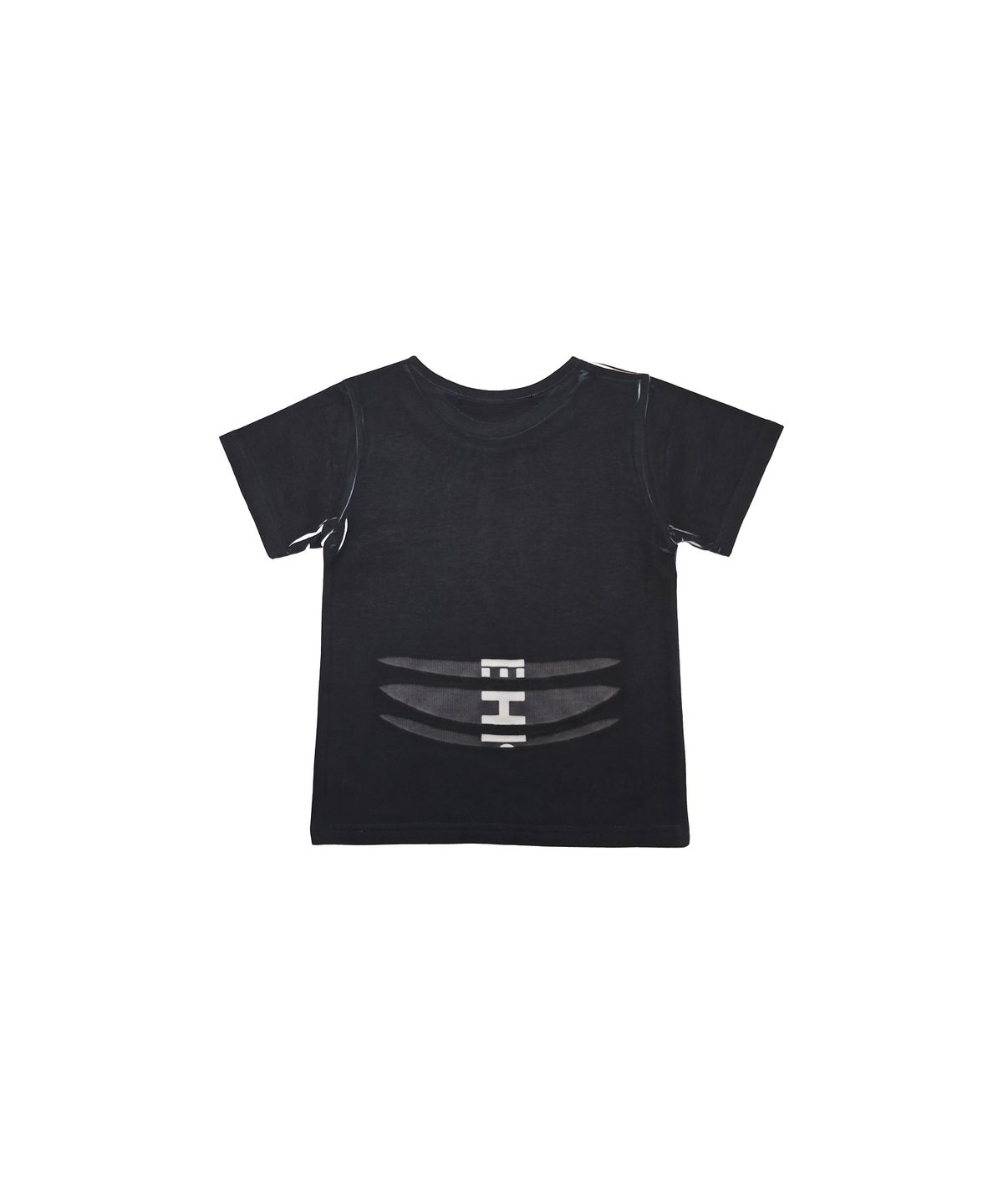 도그마 엑스(DOGMA EHKS) TROMPE-L’ŒIL SLASH CROP T-SHIRT BLACK