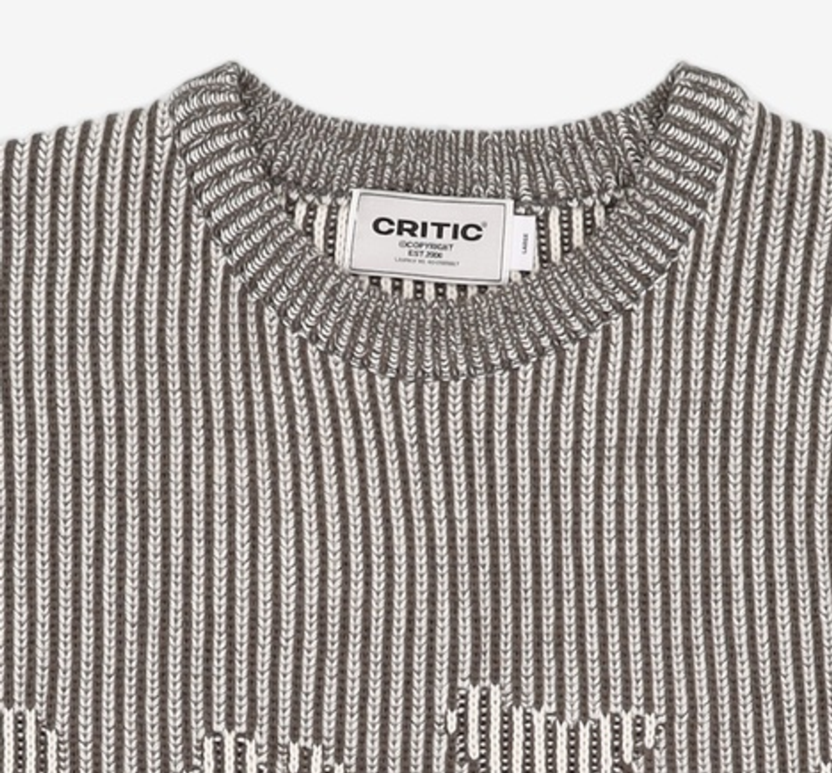 크리틱(CRITIC) Goth Logo Knit Dark Grey L