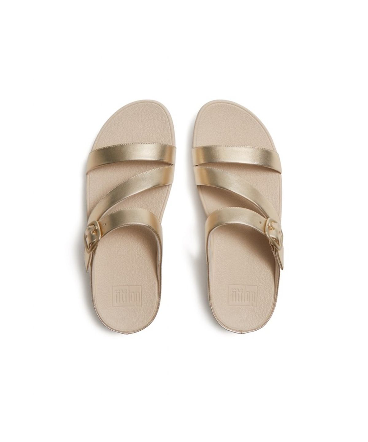 핏플랍(FITFLOP) 여성 스키니 II 레더 Z스트랩 슬라이드  플라티노 (FT63K2D259)