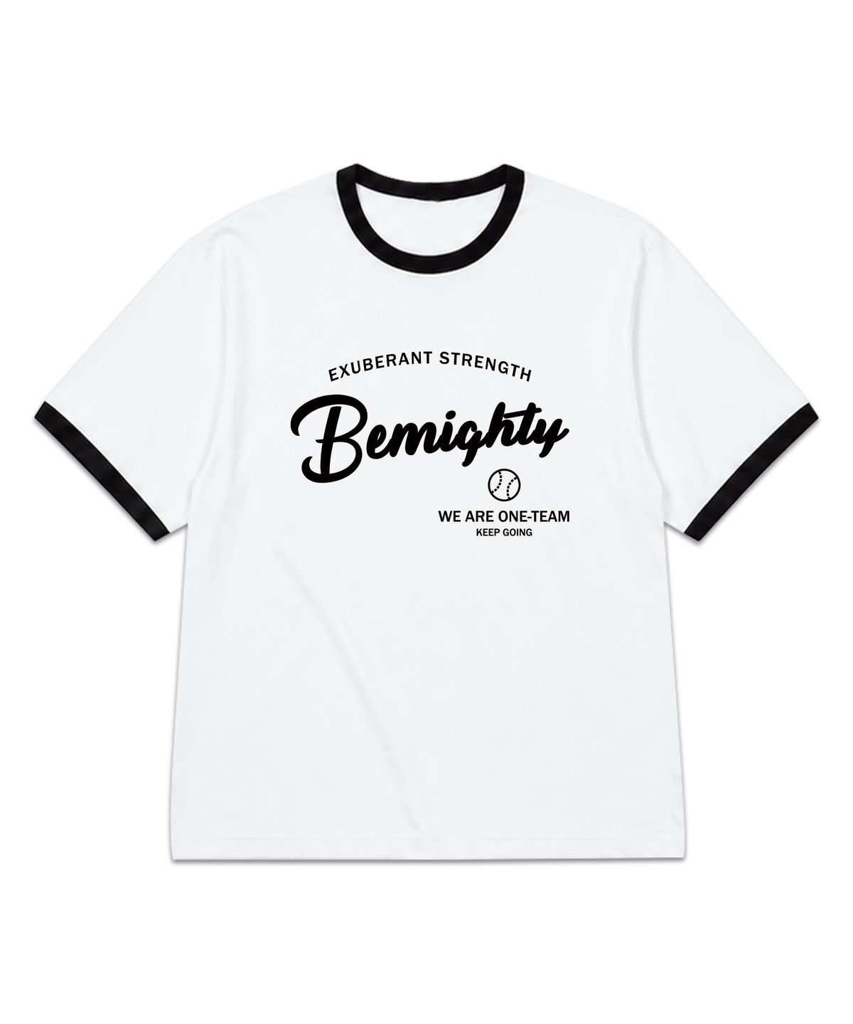 비마이티(BEMIGHTY) 원팀 레터링 오버핏 링거 반팔티셔츠