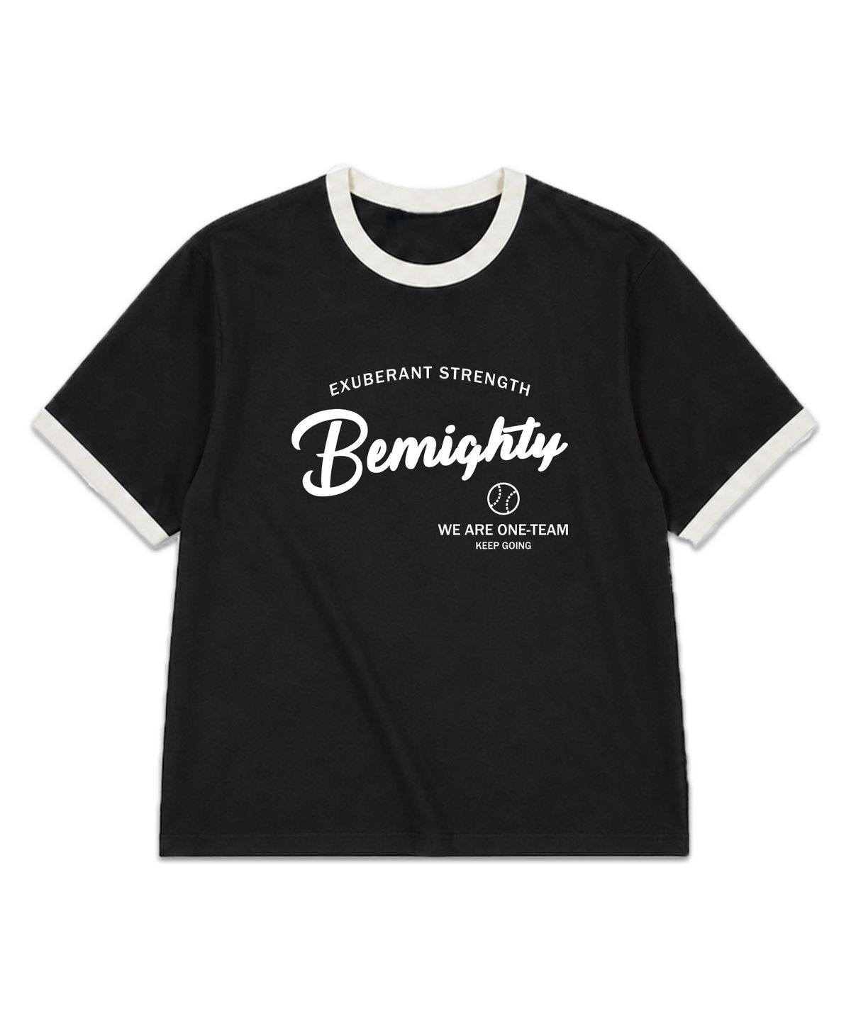 비마이티(BEMIGHTY) 원팀 레터링 오버핏 링거 반팔티셔츠
