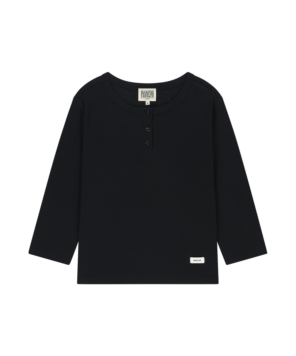 마리떼 프랑소와 저버(MARITHÉ + FRANҪOIS GIRBAUD) W BASIC HENLEY NECK 3/4 SLEEVE black