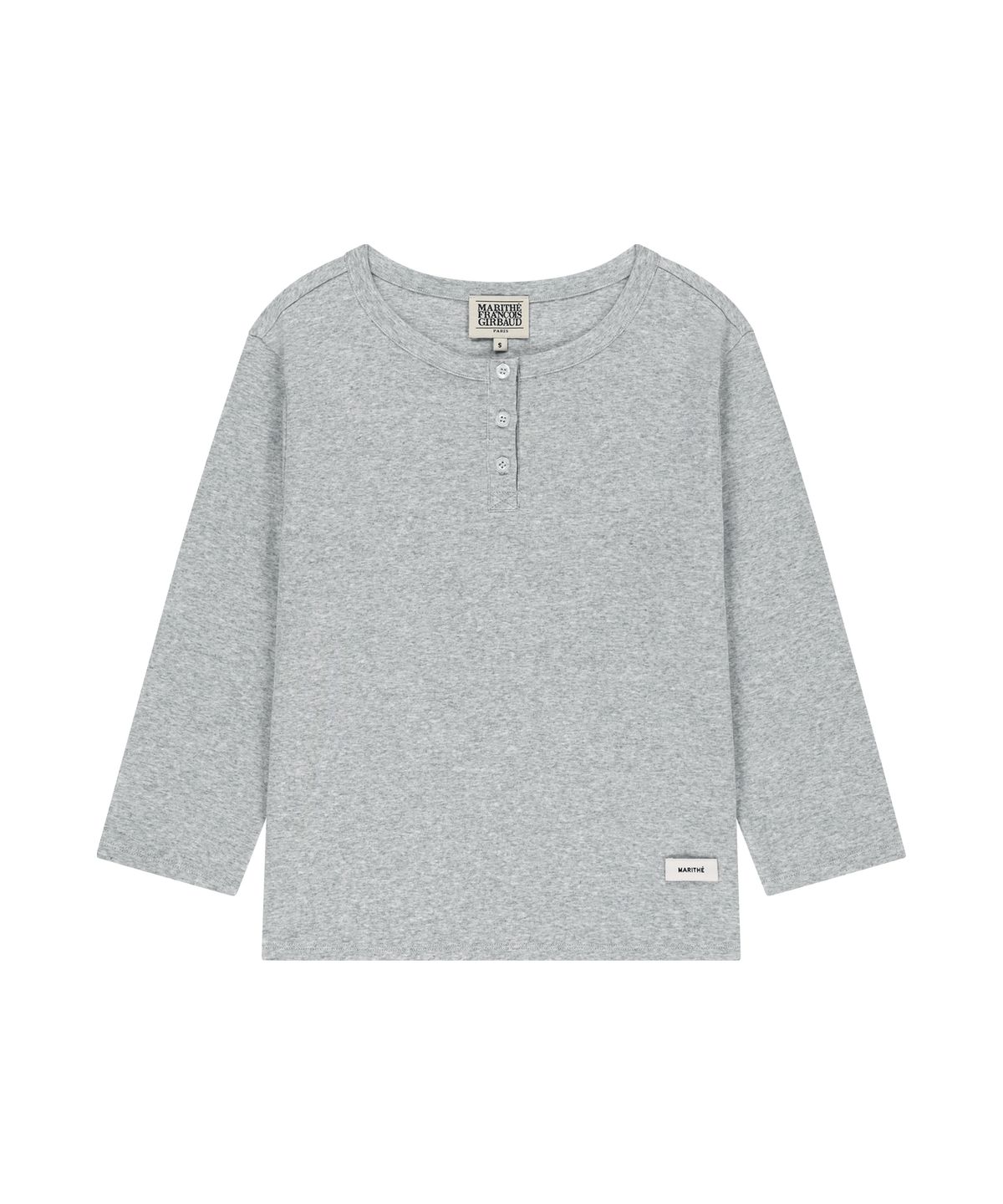 마리떼 프랑소와 저버(MARITHÉ + FRANҪOIS GIRBAUD) W BASIC HENLEY NECK 3/4 SLEEVE heather gray