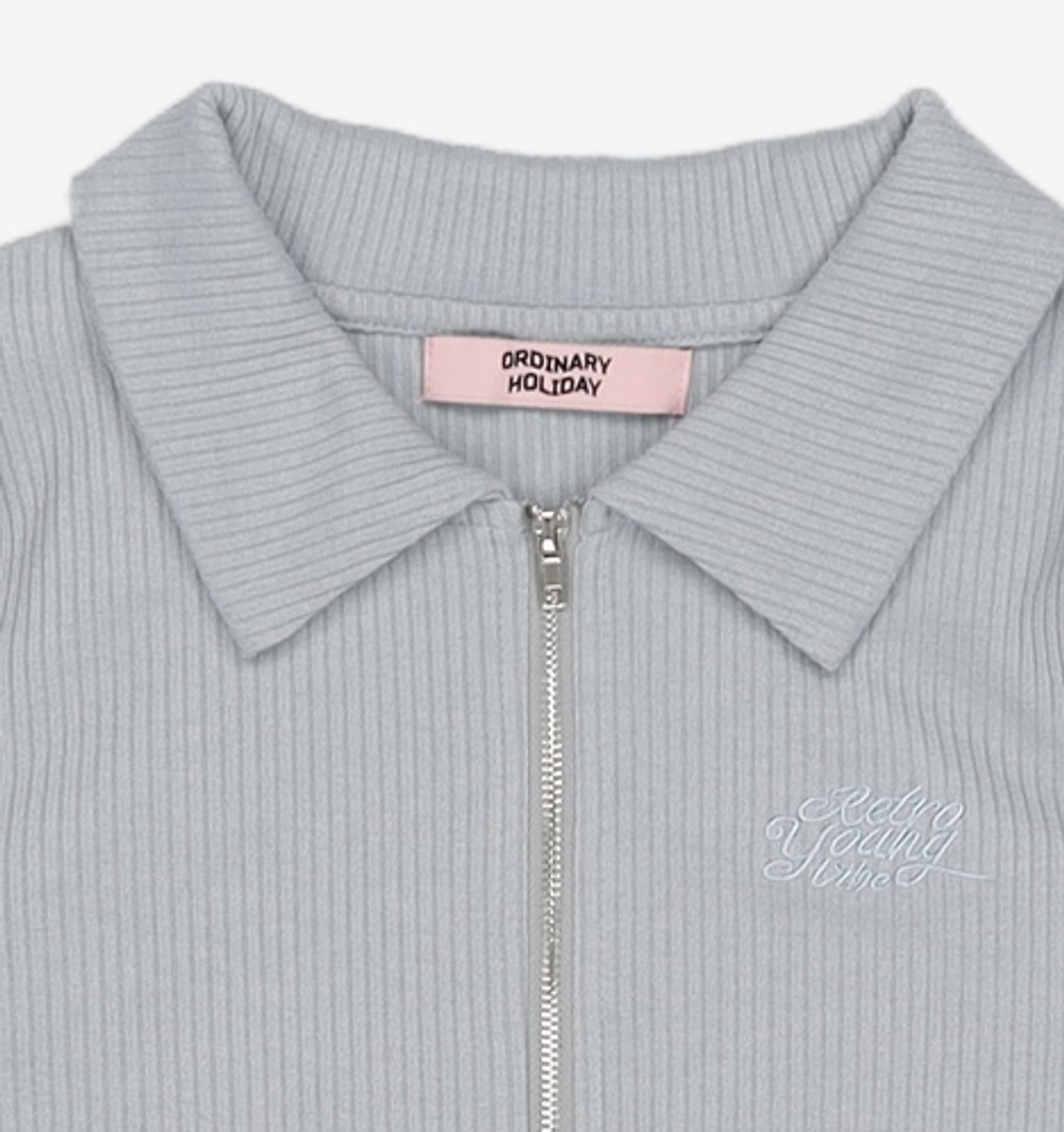 오디너리 홀리데이(ORDINARY HOLIDAY) 카라집업가디건 COLLAR ZIP-UP CARDIGAN FREE