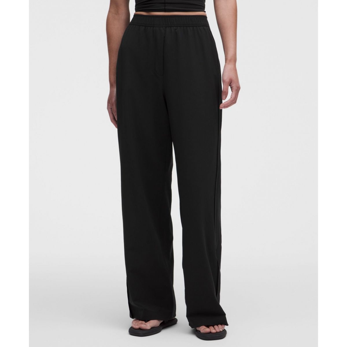 룰루레몬(LULULEMON) 스트레치 우븐 하이라이즈 와이드 레그 팬츠 *아시아 핏  BLK