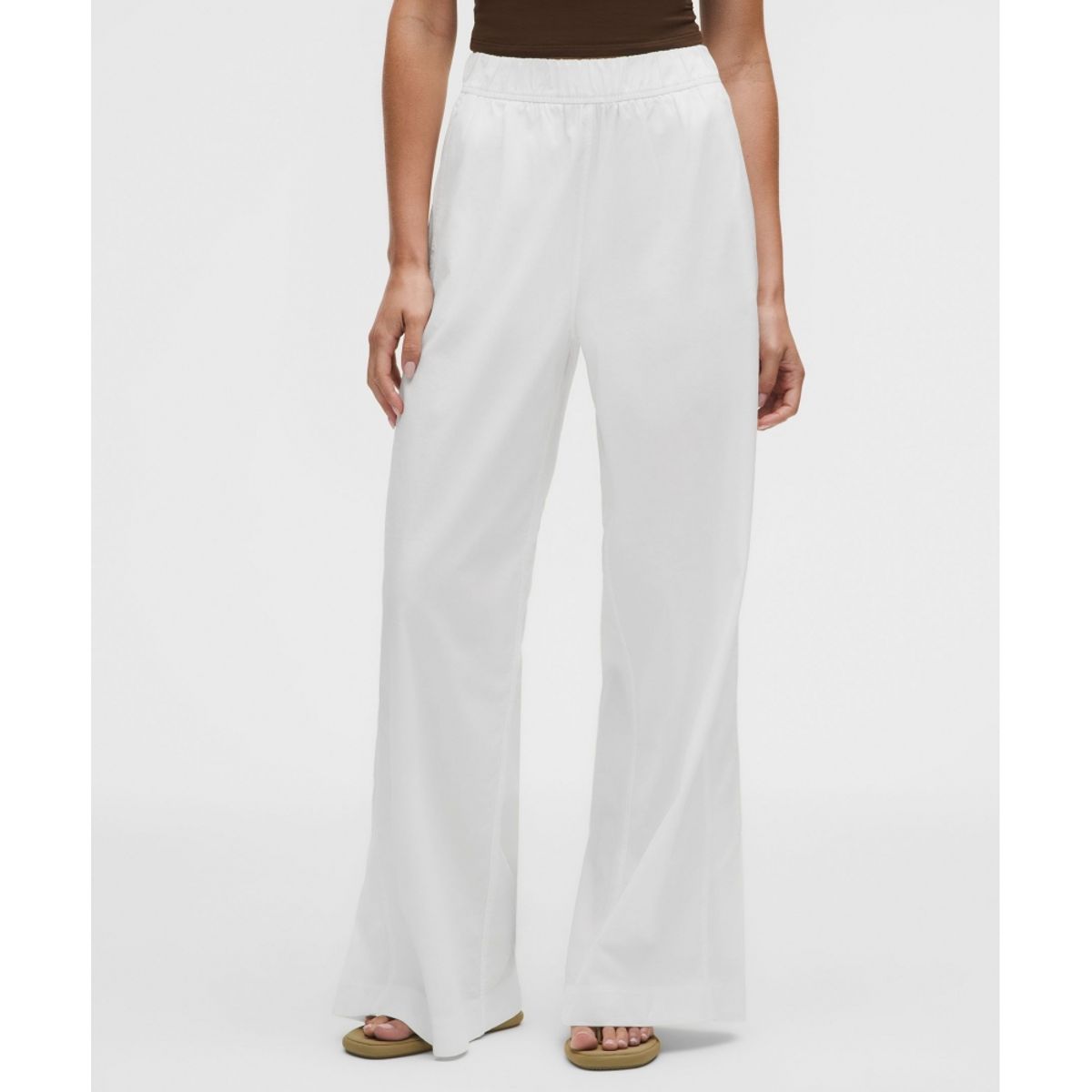 룰루레몬(LULULEMON) LuluLinen 하이라이즈 릴랙스 핏 팬츠 *레귤러  WHT