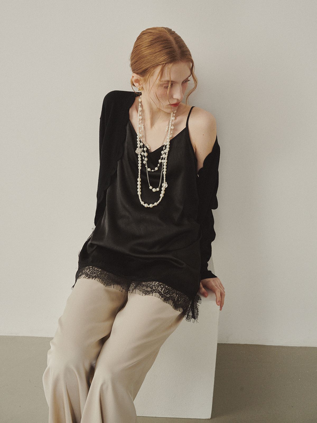 멜리앤로즈(MELLY&ROSE) Rose 레이어드 진주 목걸이(315349)