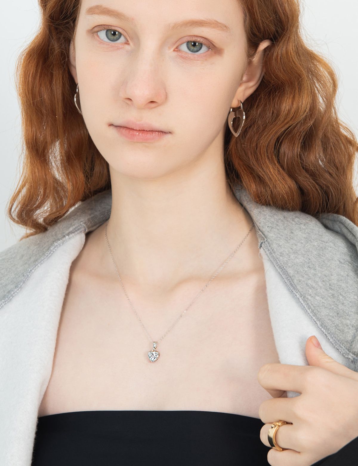 아이스볼(ICEBALL) Ice block heart necklace (WG)