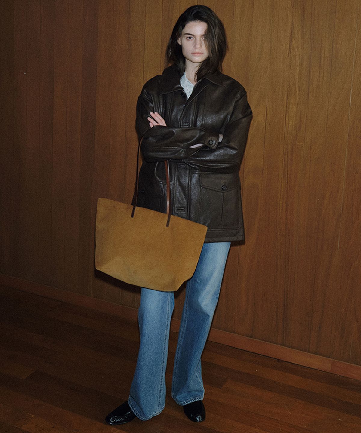 108파운드(108POUND) Quilted Liner Leather Jacket_Brown
