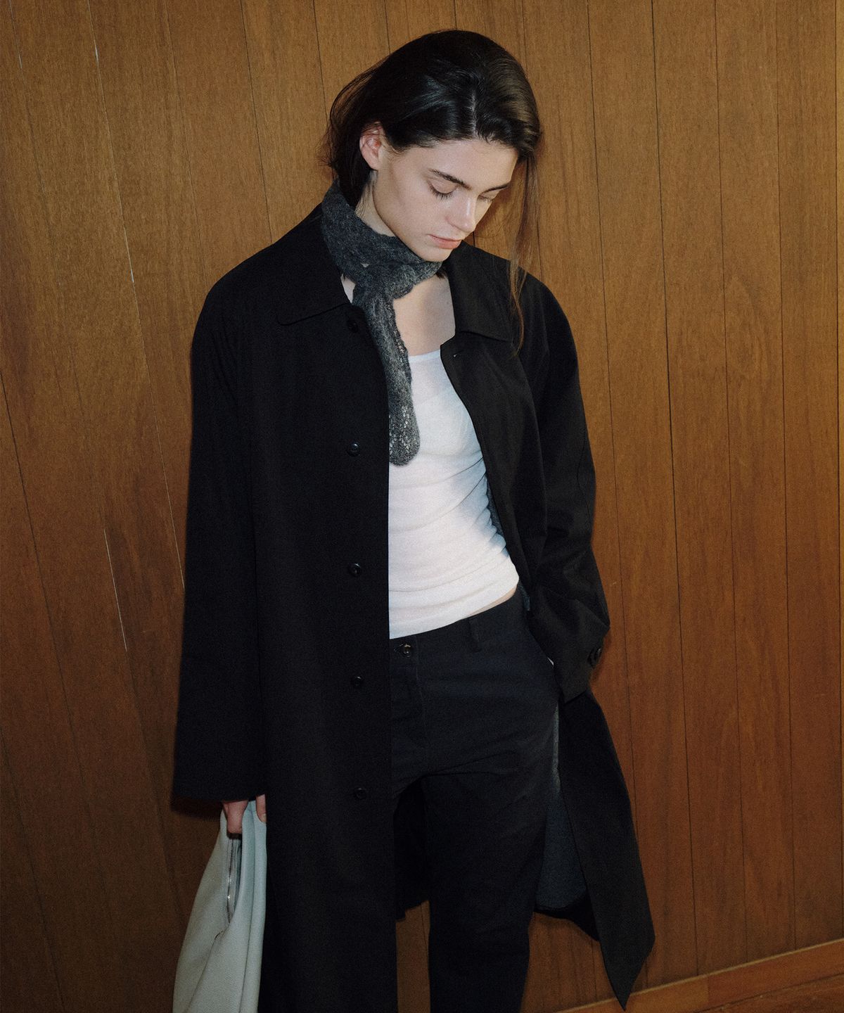 108파운드(108POUND) Cove Raglan Trench Coat_Black