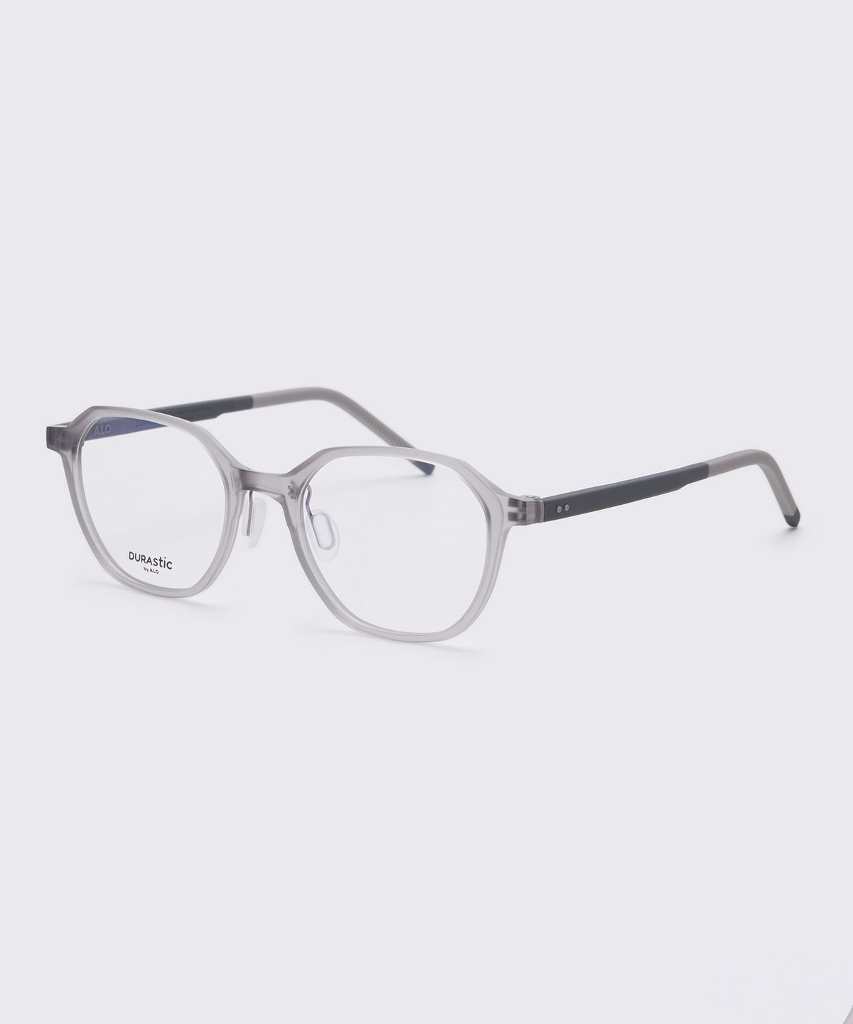 알로아이웨어(ALO EYEWEAR) [DURASTIC] DRG5601 1010M 스퀘어 판토 실리콘 안경테 그레이 블루라이트 렌즈 선택