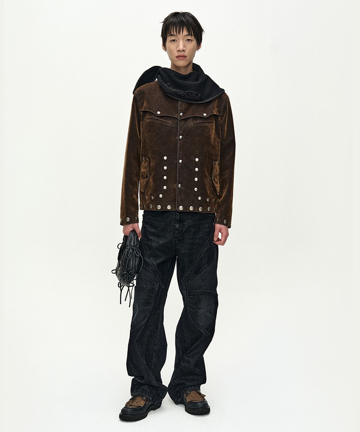 앤더슨벨(ADSB ANDERSSON BELL) GEORGIA FLOCK VELVET JACKET (BROWN)